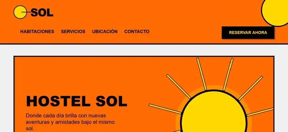 Diseño de página web disponible para hostel